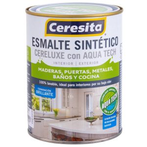 ESMALTE SINTÉTICO CERELUXE BRILLANTE NEGRO 1/4 GALÓN